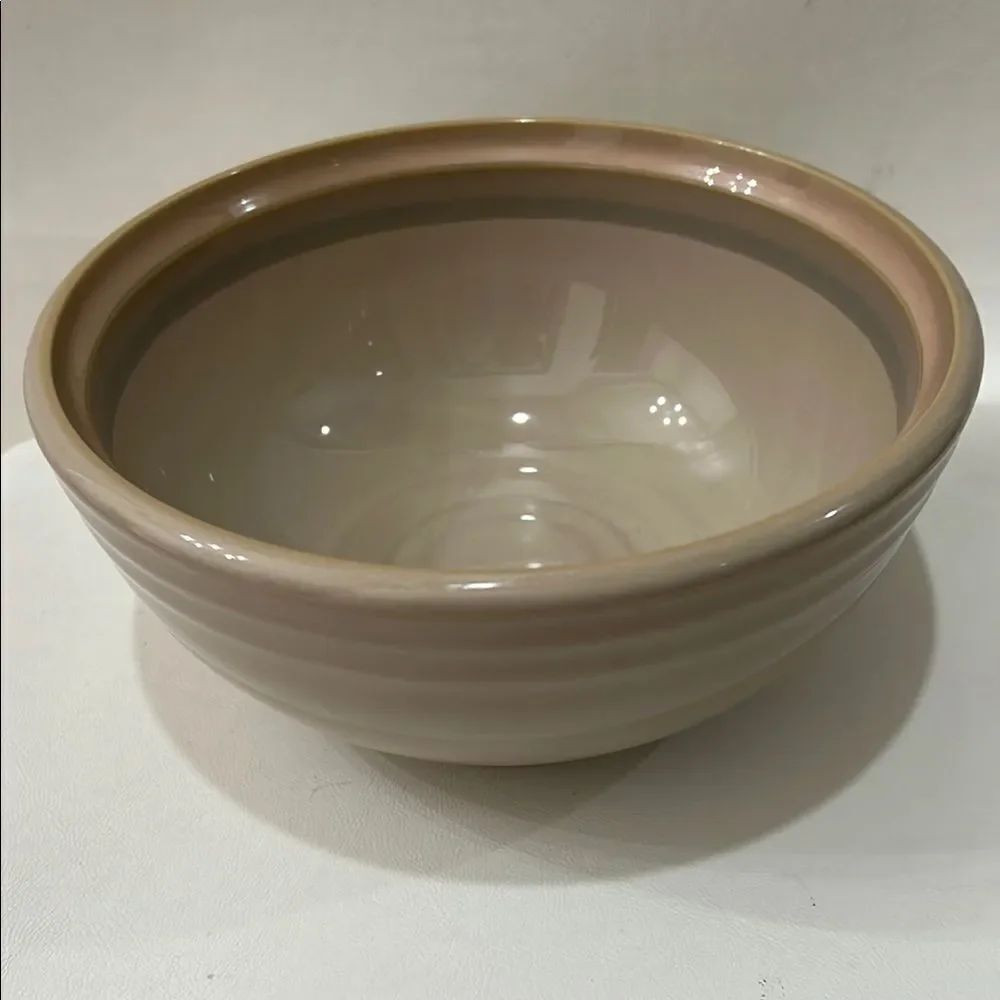 Noritaki Stoneware Sunset Mesa Cream Tan Serveing Bowl 7 3/4 In Round 3 5/8 Tall